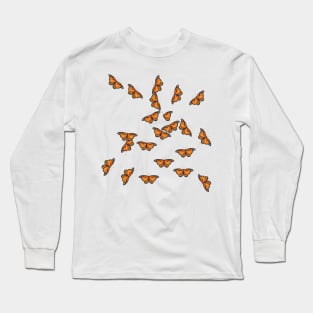 Butterflies Nr 2 on Transparent Background Long Sleeve T-Shirt